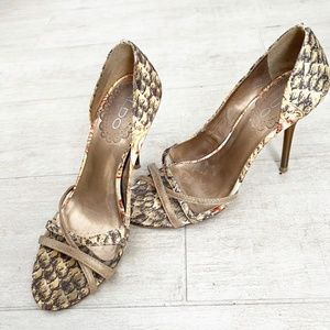 Aldo Snake Print Mid Size Heel Sandals Size 5B